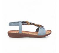 Rieker V7568 Womens Synthetic Leather Slingback Comfort Blue Ankle Strap Sandals