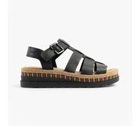 Rieker V7904-00 Black leather Womens Flat Sandals in a Plain Leather in Size 36