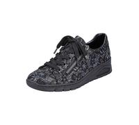 Rieker Wedge Heel Floral Print Trainers Black Print