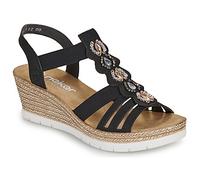 Rieker Wedge sandals 619B2-00 in Black 6.5