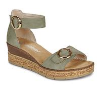 Rieker 63780-52 Women's Cork Sole Wedge Buckle Sandals Sandals (Green, UK 6)