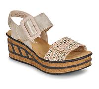 Rieker Wedge sandals 68172-60 in Beige 6.5