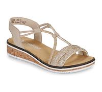 Rieker Wedge sandals V3671-62 in Beige 3.5