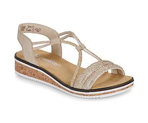 Rieker Wedge sandals V3671-62 in Beige 6.5