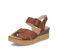 Rieker Woman's Wedge Sandal - Brown | 63795-22 22 Women's 43
