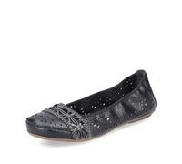 Rieker Women Ballet Flats 41466, Ladies Classic Ballet Flats,Flats,Summer Shoe,Elastic Band,Black (Schwarz Kombi / 00),39 EU / 6 UK