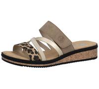 Rieker Women Beige Clog Sandals Pantolette Leo Gold V3652