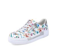 Rieker Women Lace-Up Shoes N4940, Ladies Casual lace-up Shoes,Sneakers,Laces,Sporty,Casual Shoe,Low Shoe,Street Shoe,White (Multi / 90),39 EU / 6 UK