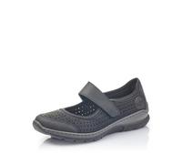 Rieker Women Low Shoes L32B5, Ladies Low Shoes with Hook-and-Loop,Hook-and-Loop,Street Shoe,Sneaker,Black (Schwarz / 00),40 EU / 6.5 UK
