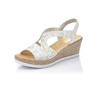 Rieker Women Sandals 61916, Ladies Platform Sandals,Platform Sandal,Summer Shoe,Comfortable,Thick Sole,White (Weiss / 80),42 EU / 8 UK