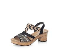 Rieker Women Sandals 638C7, Ladies Wedge Sandals,Wedge Sandals,Wedge Heel,Summer Shoe,Comfortable,high,Black (Schwarz Kombi / 00),42 EU / 8 UK