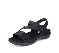 Rieker Women Sandals 64870, Ladies Strappy Sandals,Summer Shoe,Summer Sandal,Comfortable,Flat,Black (Schwarz / 02),37 EU / 4 UK