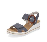 Rieker Women Sandals 67476, Ladies Strappy Sandals,Summer Shoe,Summer Sandal,Comfortable,Flat,Blue (Blau Kombi / 14),40 EU / 6.5 UK