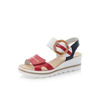 Rieker Women Sandals 67476, Ladies Strappy Sandals,Summer Shoe,Summer Sandal,Comfortable,Flat,Red (Rot Kombi / 33),42 EU / 8 UK