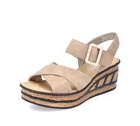 Rieker Women Sandals 68163, Ladies Platform Sandals,Platform Sandal,Summer Shoe,Comfortable,Thick Sole,Beige (Beige / 62),42 EU / 8 UK