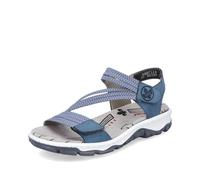 Rieker Women Sandals 68871, Ladies Strappy Sandals,Summer Shoe,Summer Sandal,Comfortable,Flat,Blue (Blau / 14),37 EU / 4 UK