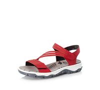 Rieker Women Sandals 68871, Ladies Strappy Sandals,Summer Shoe,Summer Sandal,Comfortable,Flat,Red (Rot / 33),41 EU / 7.5 UK