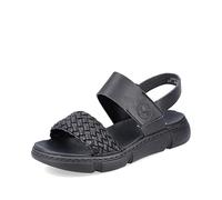 Rieker Women Sandals 68983, Ladies Strappy Sandals,Summer Shoe,Summer Sandal,Comfortable,Flat,Black (Schwarz / 00),39 EU / 6 UK