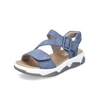 Rieker Women Sandals 69071, Ladies Strappy Sandals,Summer Shoe,Summer Sandal,Comfortable,Flat,Blue (Blau / 10),37 EU / 4 UK