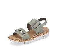 Rieker Women Sandals V2350, Ladies Strappy Sandals,Summer Shoe,Summer Sandal,Comfortable,Flat,Green (grün / 52),39 EU / 6 UK