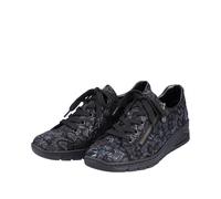 Rieker Women Sneakers Lace-up Slip-On Shoes Black N3302