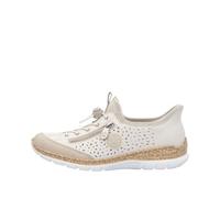 Rieker Women Trainers N42G0, Ladies Low-Tops,Removable Insole,Low Shoe,Street Shoes,Leisure,Sporty, (Cream, UK Footwear Size System, Adult, Women, Numeric, Medium, 6)