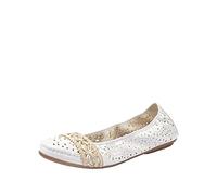Rieker Women's 41466 Ballet Flats, White Weiss Offwhite 81, 6.5 UK