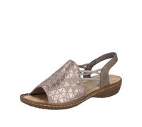 Rieker Women's 608D1 Strappy Sandals, Beige, 41 EU