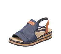 Rieker Women's 62962 Sandals, blue, 6 UK