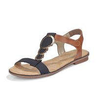 Rieker Women's 64278 Open toe Sandal, Blue (Navy/Tan), 10 UK