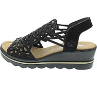 Rieker Women's 67465 Wedge Sandals, Black, 5 UK