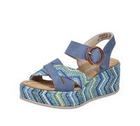 Rieker Women's 69469 Wedge Sandals, Blue, 38 EU