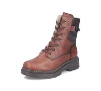 Rieker Women's Ankle Boots 76724-25 Brown Size 36 | Synthetic Leather, Zipper, Warm Lining, Wide Heel