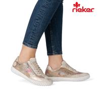 Rieker Womens Beige Floral Ladies Shoes Lace Side Zip Casual UK 3 - 8 N0902