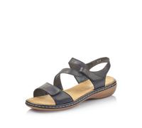 Rieker Women's Black Strappy Sandal | 659C7-00 00 38 38