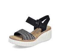 Rieker Women's Black Wedge Sandal | 69176-00 40 40