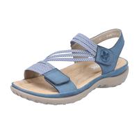 Rieker Women Sandals 64870, Ladies Strappy Sandals,Summer Shoe,Summer Sandal,Comfortable,Flat,Blue (Blau / 14),36 EU / 3.5 UK