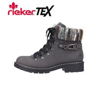Rieker Womens Boots Grey Wool Lined Shower Resistant Side Zip Ladies Shoe Y9131