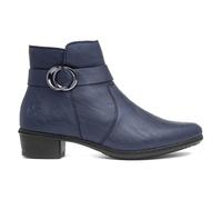 Rieker Womens Boots Navy Ankle Zip Up Lightweight Heeled Antistress SIZE