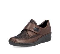Rieker Women's Shoes Leaves (487C0-25) Brown Hook & Loop Comfort Slip-On Leather UK 7.5 / EU 41