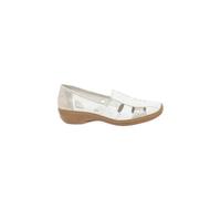 Rieker 41385 Doris Medium Fronted Wedge Heel Loafers (White, UK Footwear Size System, Adult, Women, Numeric, Medium, 5)