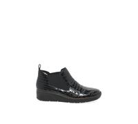 Rieker Ladies Wedge Heel Ankle Boots 53794-01 - Black Patent Leather - UK Size 4 - EU Size 37 - US Size 6
