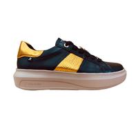 Rieker Womens Evolution Leather Trainers - Black & Gold