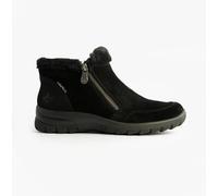 Rieker L7188 black suede zip boots with cosy wool lining waterproof (Black, 7/7.5, UK Footwear Size System, Adult, Women, Numeric, Medium, 7.5)