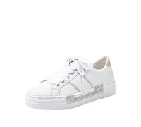 Rieker Women's Frühjahr/Sommer N4902 Low-Top Sneakers, White (Weiss/Fog-Silver/ 81 81), 4 UK