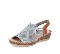 Rieker Women's full front slip on sandal (Denim, UK Footwear Size System, Adult, Women, Numeric, Medium, 4)