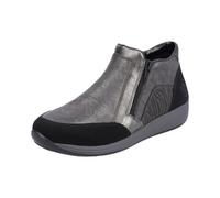 Rieker Womens Grey Black Double Side Zip Easy On Ankle Boots - N1152