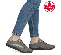 Rieker Womens Grey Lace Up Shoes Faux Leather Wide Fit Extra Width (H) N2400-40