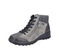 Rieker Women's High-Top Trainers Decorative Zip Synthetic Combination Sports Shoes Plain Women's Shoes High-Top Trainers, grey 16, 5 UK