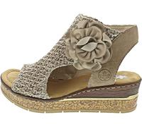 Rieker Women's Keilsandalette Sandal, Beige, 4 UK